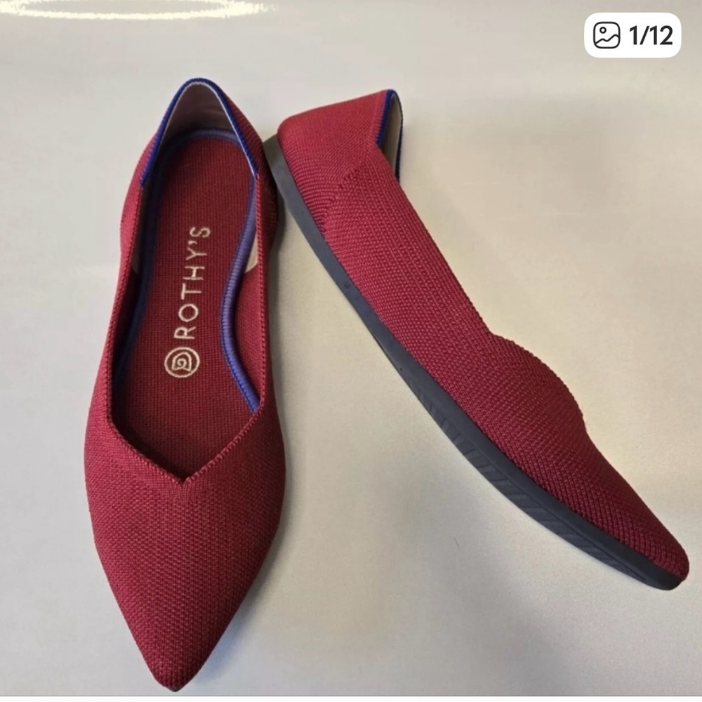 Rothy's Bright Scarlet Red The Point Ballet Flats 8.5